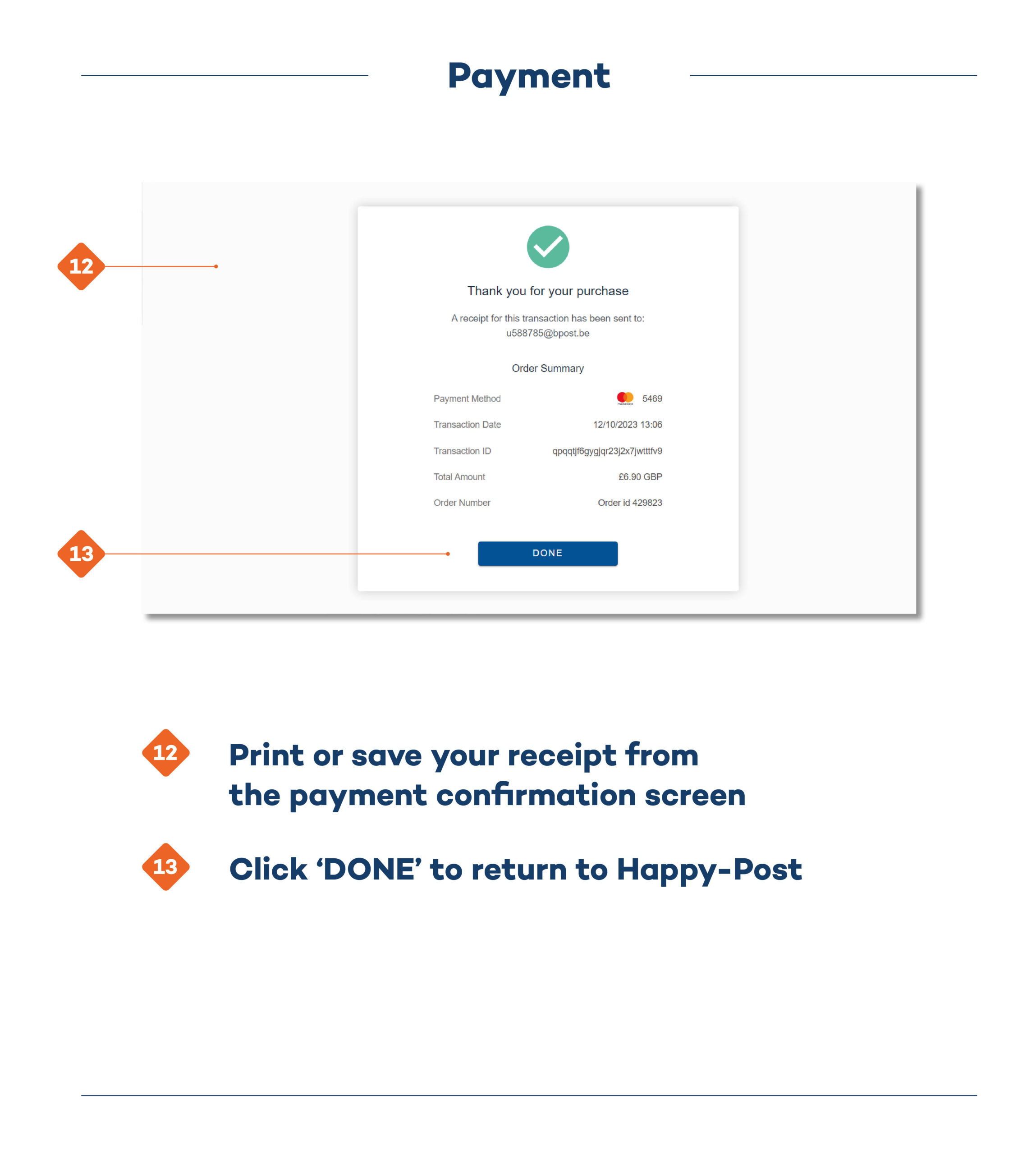 how to place order with happy post