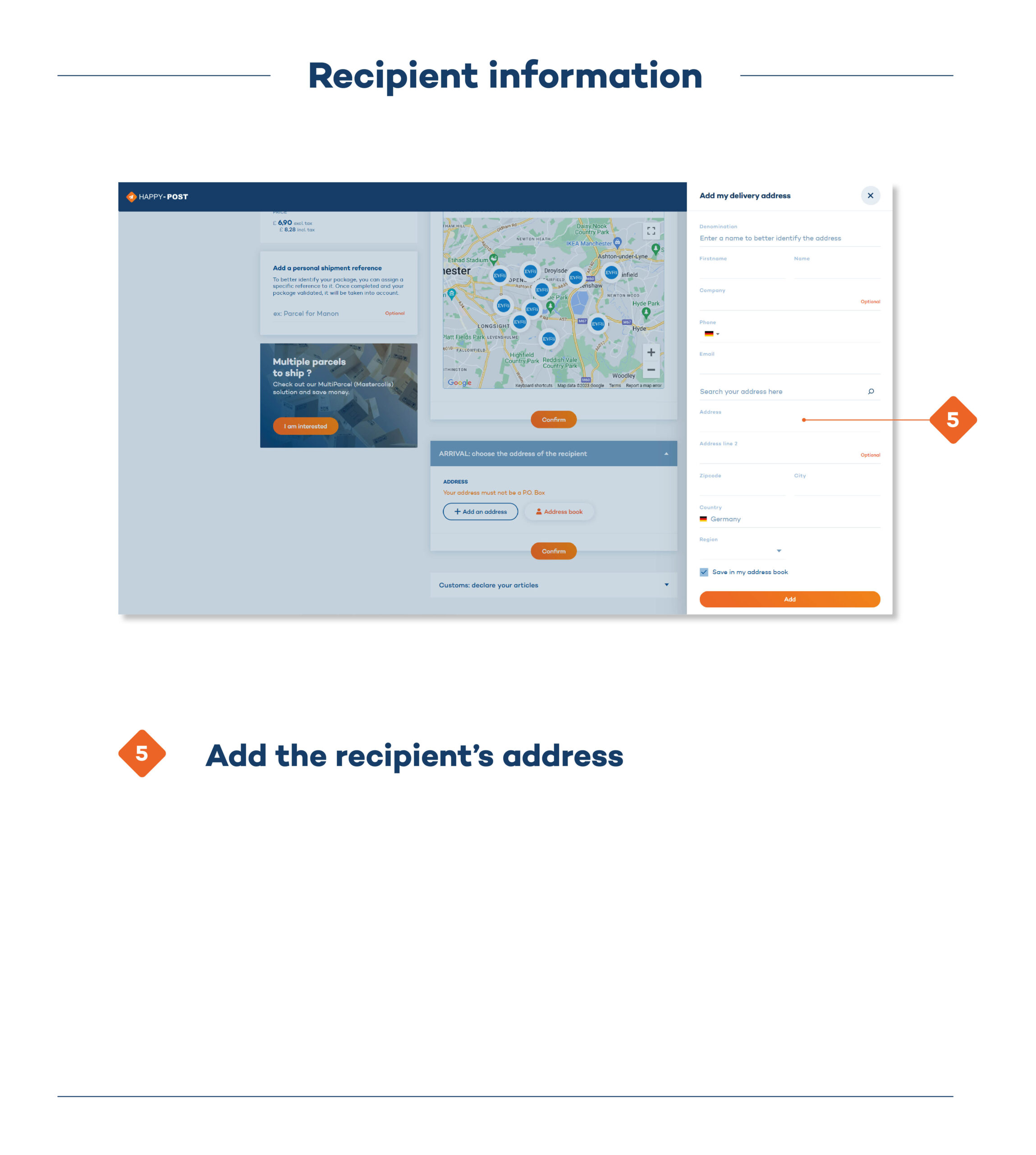 how to place order with happy post
