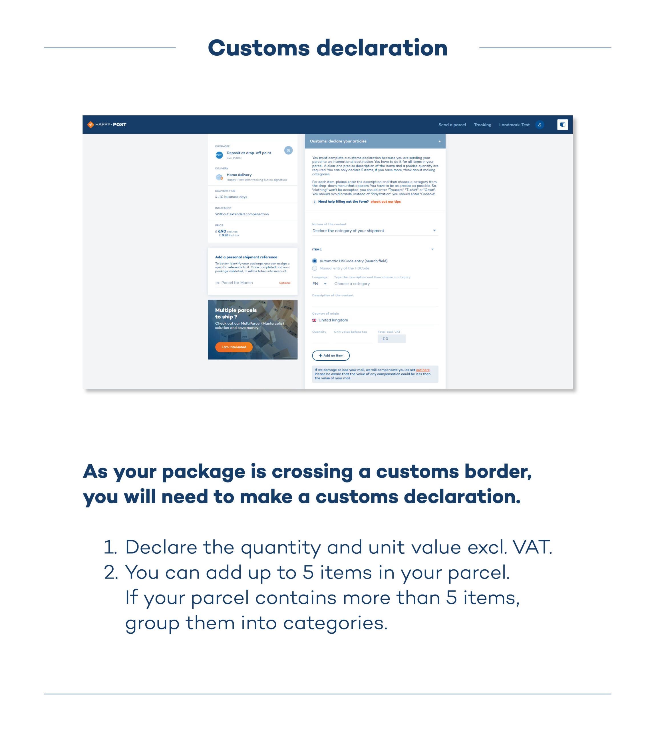 how to place order with happy post