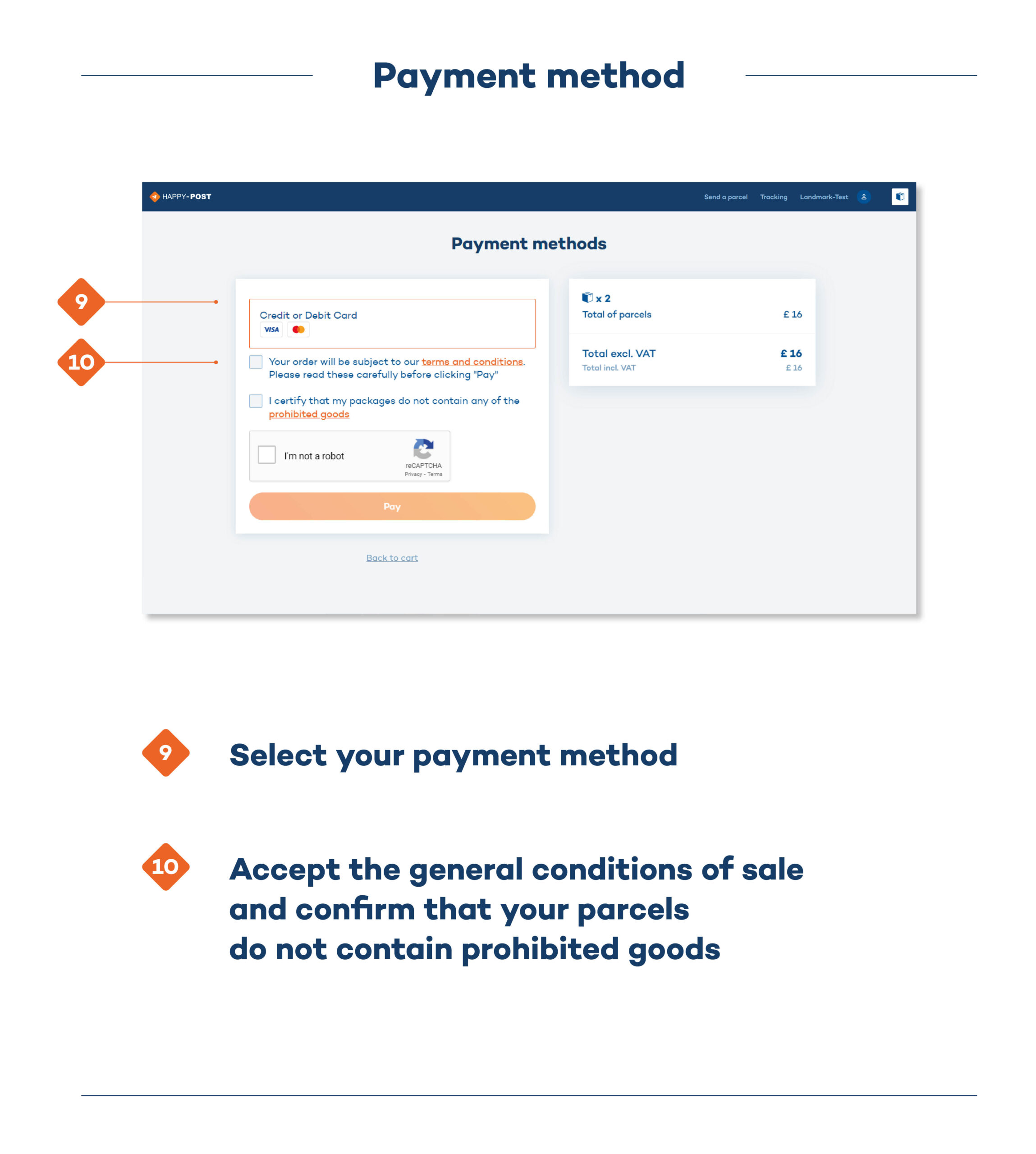 how to place order with happy post