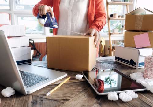 parcel packaging with happy post